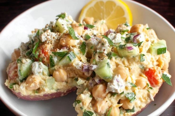 Salade de Pois Chiches Écrasés au Yaourt Grec