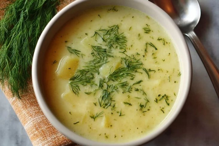Soupe Classique De Pommes De Terre Et Poireaux Au Aneth