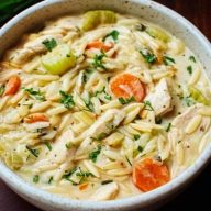 Soupe Crémeuse au Poulet et Orge