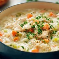 Soupe De Poulet Crémeuse Au Riz