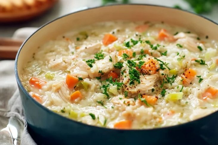 Soupe De Poulet Crémeuse Au Riz