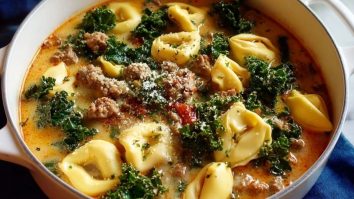 Soupe De Tortellini Aux Saucisses Et Au Kale