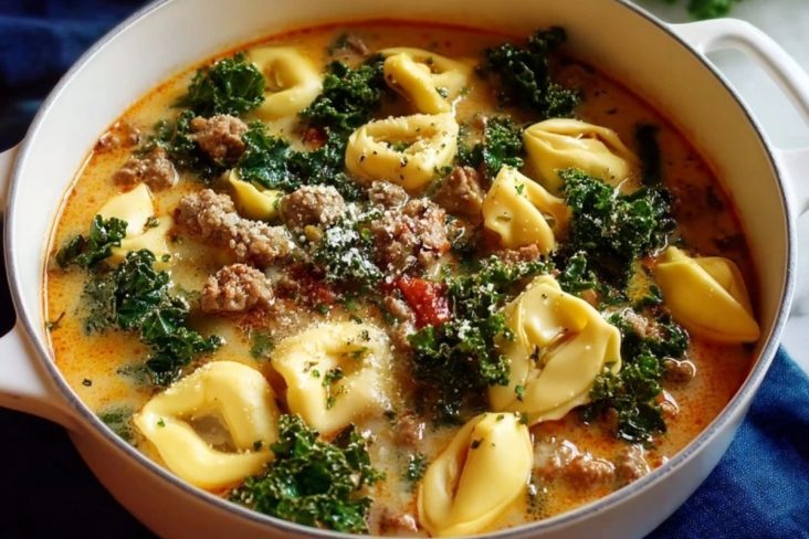 Soupe De Tortellini Aux Saucisses Et Au Kale