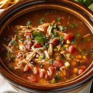 Soupe de Tortilla au Poulet à la Mijoteuse