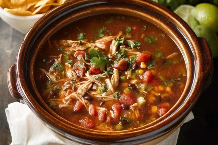 Soupe de Tortilla au Poulet à la Mijoteuse