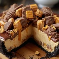 Tarte Géante au Beurre de Cacahuète et Chocolat