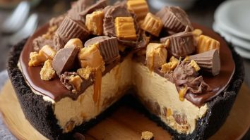 Tarte Géante au Beurre de Cacahuète et Chocolat