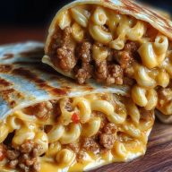 Wrap De Macaroni Au Fromage Et Viande Hachée
