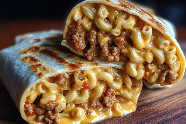 Wrap De Macaroni Au Fromage Et Viande Hachée