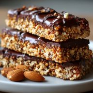 Barres Croquantes Au Quinoa Chocolatées Riches En Protéines