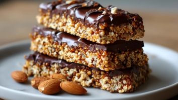 Barres Croquantes Au Quinoa Chocolatées Riches En Protéines