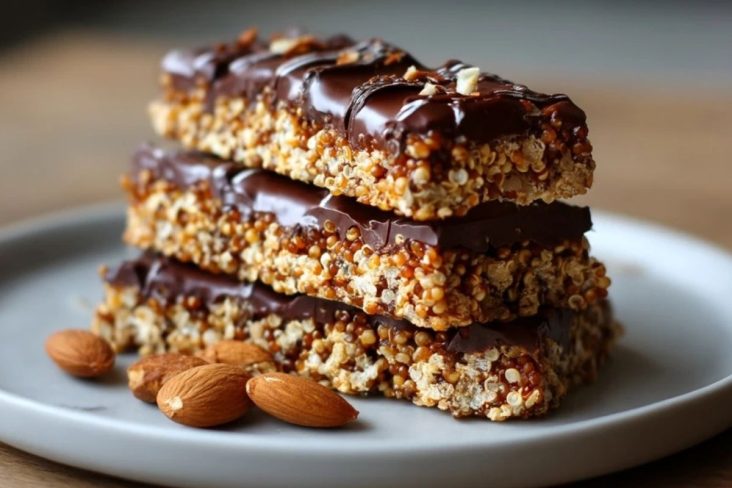 Barres Croquantes Au Quinoa Chocolatées Riches En Protéines