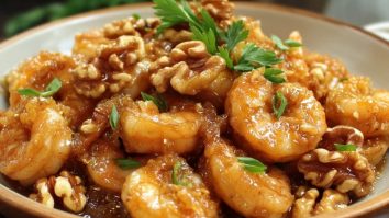 Crevettes Au Miel Et Aux Noix