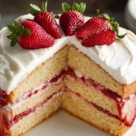 Gâteau Aux Fraises Et Vanille