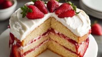 Gâteau Aux Fraises Et Vanille