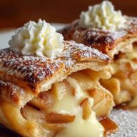 Pâtisseries Aux Pommes Fourrées Au Fromage Crémeux