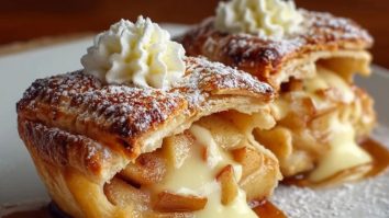 Pâtisseries Aux Pommes Fourrées Au Fromage Crémeux