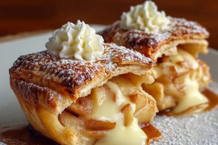 Pâtisseries Aux Pommes Fourrées Au Fromage Crémeux