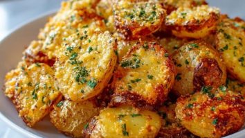 Pommes De Terre Croustillantes Au Fromage Et À LAil